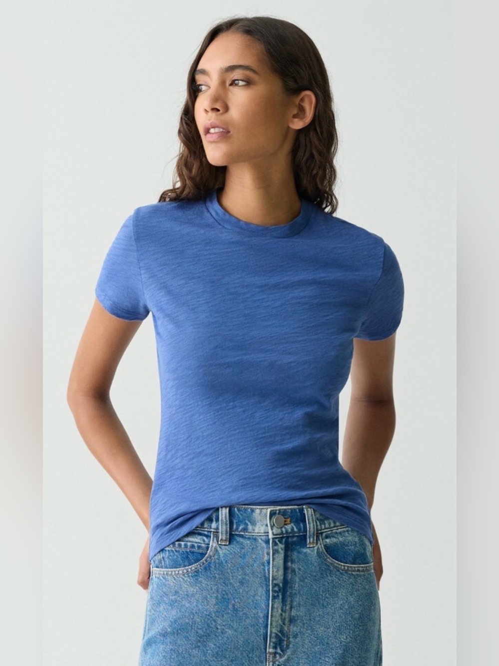 🩶 Theory Tiny Tee in Organic Slub Cotton in Denim Blue 🩶